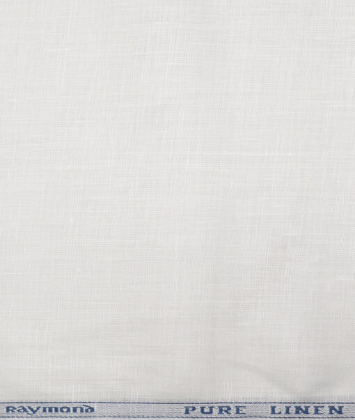 Raymond 60 LEA Pure Linen Solids Shirting Fabric (White)