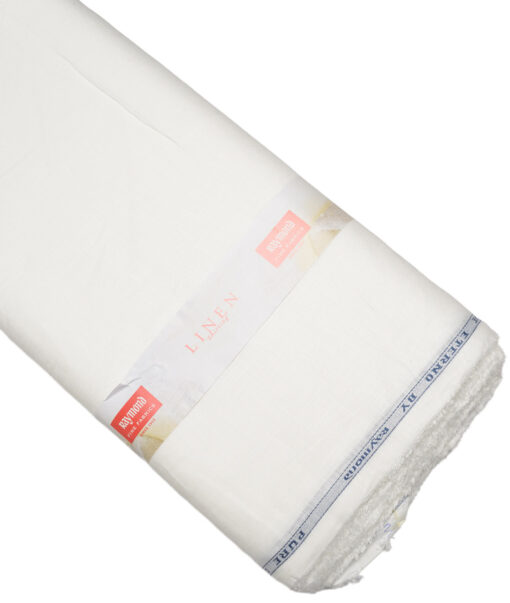 Raymond 60 LEA Pure Linen Solids Shirting Fabric (White)