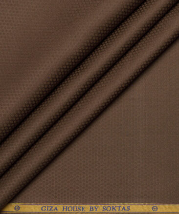 Soktas  Giza Cotton Structured Shirting Fabric (Copper Brown)