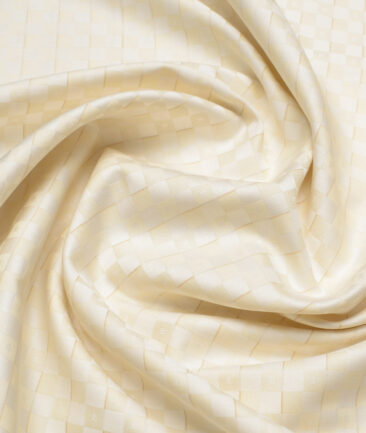 Soktas  Giza Cotton Self Design Shirting Fabric (Cream)
