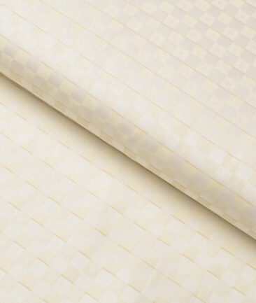 Soktas  Giza Cotton Self Design Shirting Fabric (Cream)