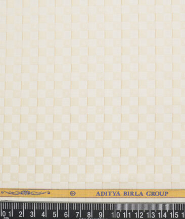 Soktas  Giza Cotton Self Design Shirting Fabric (Cream)