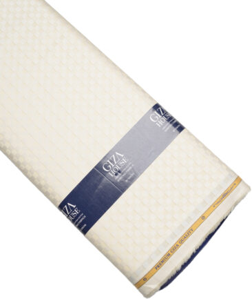 Soktas  Giza Cotton Self Design Shirting Fabric (Cream)