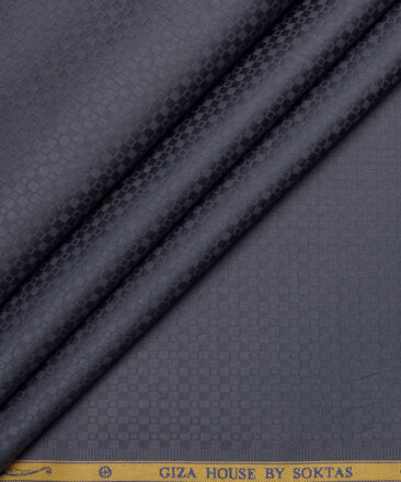 Soktas  Giza Cotton Structured Shirting Fabric (Dark Grey)