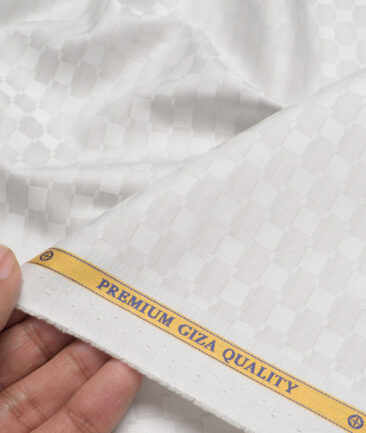 Soktas  Giza Cotton Self Design Shirting Fabric (Light Grey )
