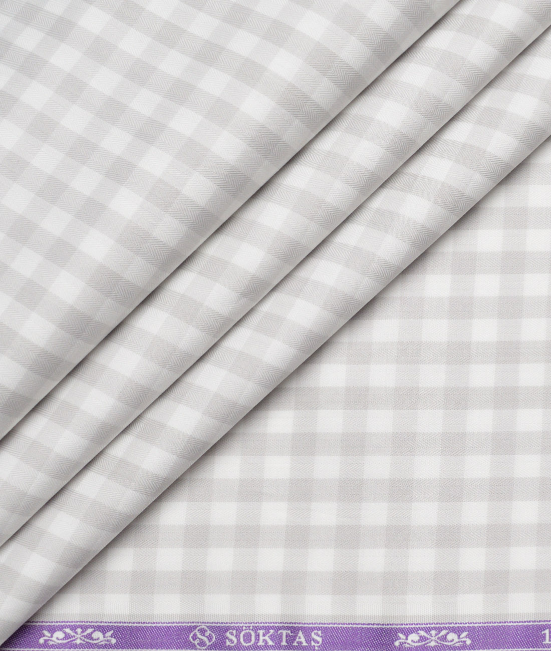 Soktas Giza Cotton Checks Shirting Fabric (White & Grey) Soktas Giza Cotton Checks Shirting Fabric (White & Grey)