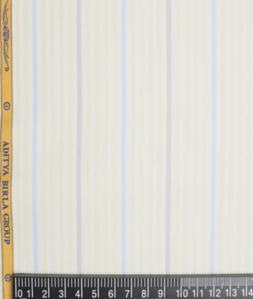 Soktas  Giza Cotton Striped Shirting Fabric (Yellow)