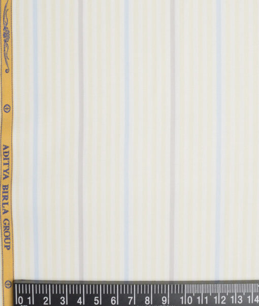 Soktas  Giza Cotton Striped Shirting Fabric (Yellow)