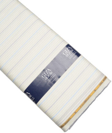 Soktas  Giza Cotton Striped Shirting Fabric (Yellow)