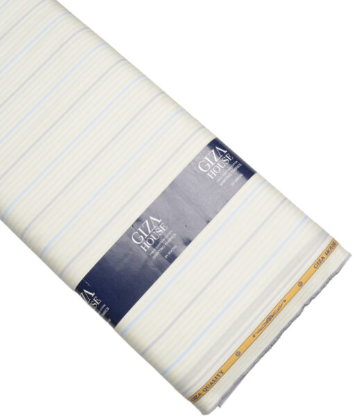 Soktas  Giza Cotton Striped Shirting Fabric (Yellow)