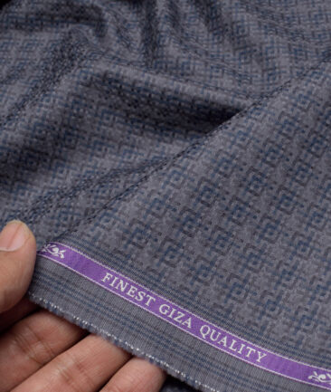 Soktas  Giza Cotton Self Design Shirting Fabric (Grey)