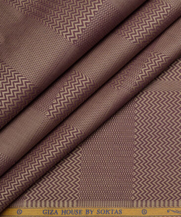 Soktas  Giza Cotton Self Design Shirting Fabric (Light Brown)