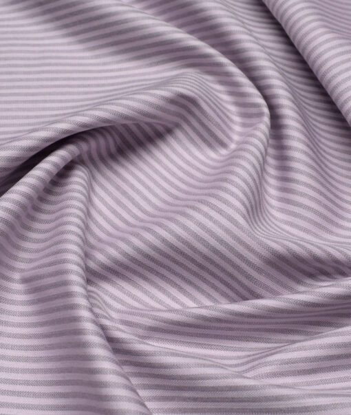 Soktas  Giza Cotton Striped Shirting Fabric (Oyster Pink)