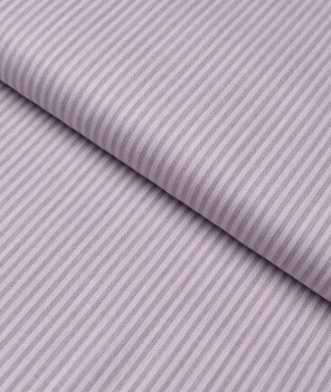 Soktas  Giza Cotton Striped Shirting Fabric (Oyster Pink)