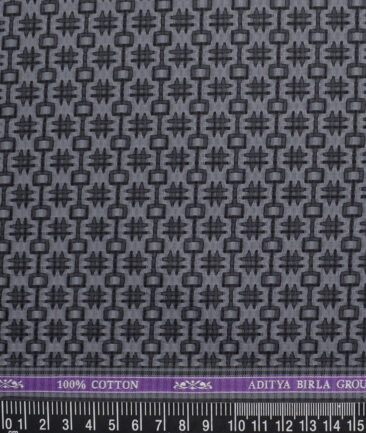 Soktas  Giza Cotton Self Design Shirting Fabric (Grey)