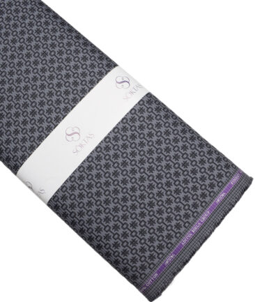 Soktas  Giza Cotton Self Design Shirting Fabric (Grey)