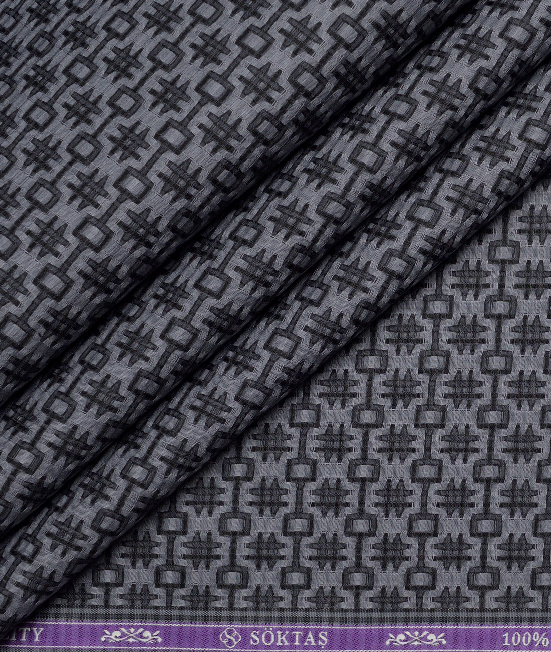 Soktas Giza Cotton Self Design Shirting Fabric (Grey) Soktas Giza Cotton Self Design Shirting Fabric (Grey)