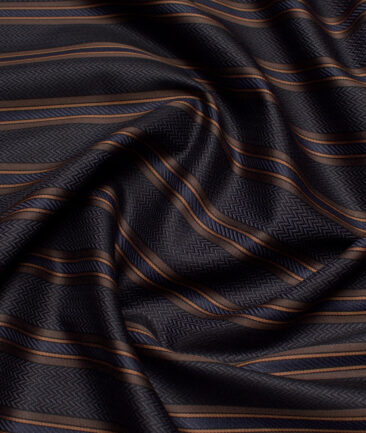 Soktas 2 Ply 100's Giza Cotton Striped Shirting Fabric (Dark Grey)