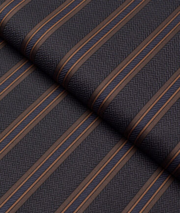 Soktas 2 Ply 100's Giza Cotton Striped Shirting Fabric (Dark Grey)