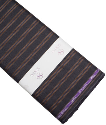 Soktas 2 Ply 100's Giza Cotton Striped Shirting Fabric (Dark Grey)