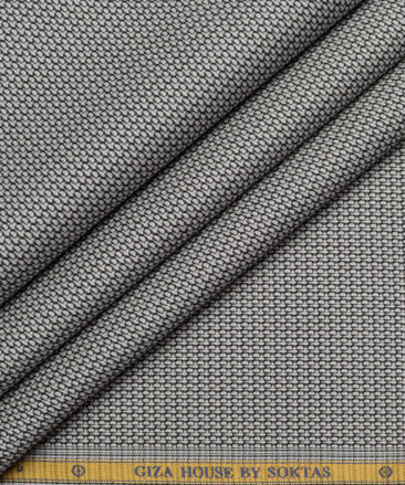 Soktas 2 Ply 100's Giza Cotton Structured Shirting Fabric (Grey)