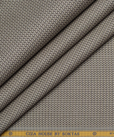 Soktas 2 Ply 100's Giza Cotton Structured Shirting Fabric (Light Brown)