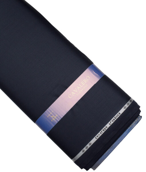 Cavalero Italy Men's 70% Wool Super 150's Solids  Unstitched Suiting Fabric (Dark Navy Blue) - Image 5
