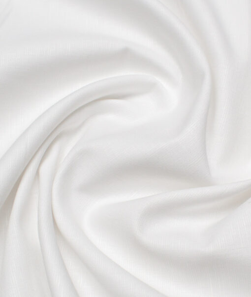 Arvind  Cotton Linen Solids Shirting Fabric (White)