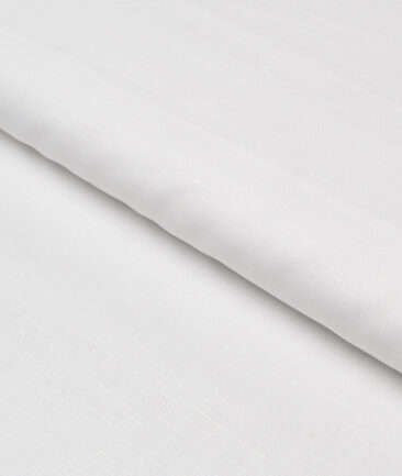 Arvind  Cotton Linen Solids Shirting Fabric (White)