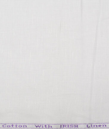 Arvind  Cotton Linen Solids Shirting Fabric (White)