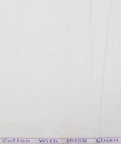 Arvind  Cotton Linen Solids Shirting Fabric (White)