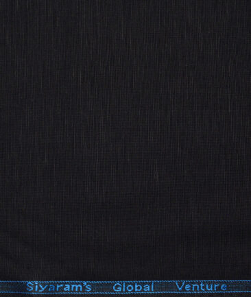 Cadini Italy  Cotton Linen Solids Shirting Fabric (Black)