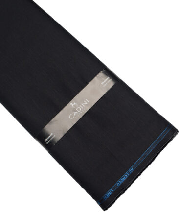 Cadini Italy  Cotton Linen Solids Shirting Fabric (Black)