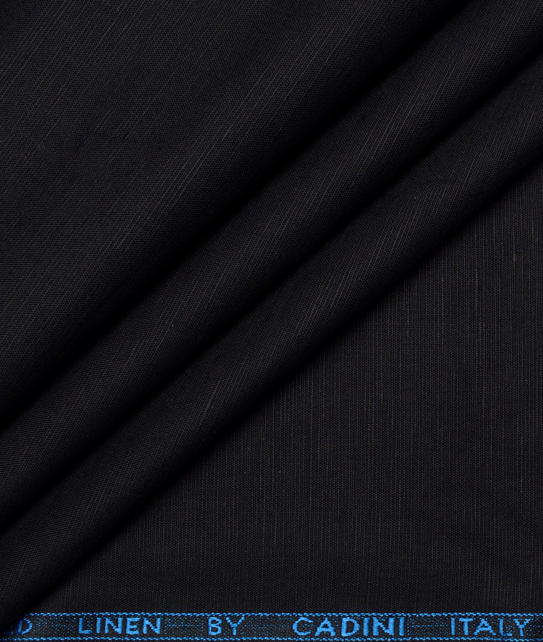 Cadini Italy Cotton Linen Solids Shirting Fabric (Black) Cadini Italy Cotton Linen Solids Shirting Fabric (Black)