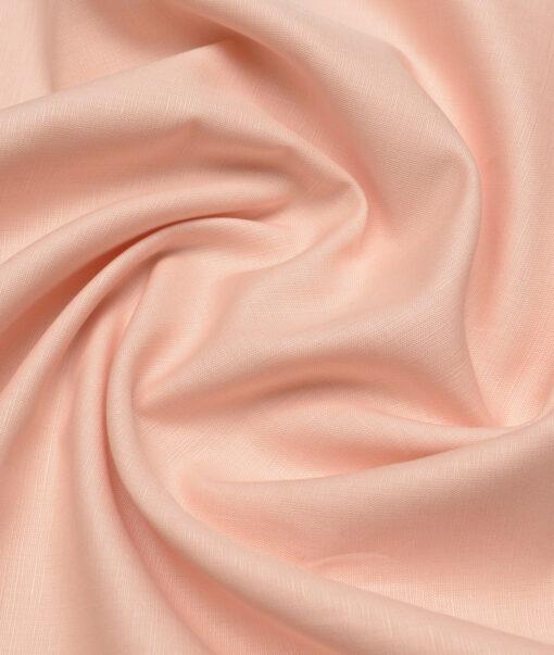 Cadini Italy  Cotton Linen Solids Shirting Fabric (Peach)