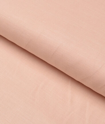Cadini Italy  Cotton Linen Solids Shirting Fabric (Peach)