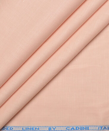 Cadini Italy  Cotton Linen Solids Shirting Fabric (Peach)