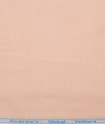 Cadini Italy  Cotton Linen Solids Shirting Fabric (Peach)