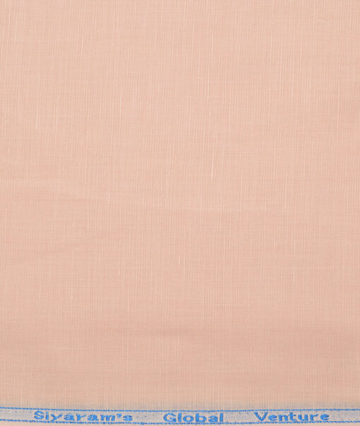 Cadini Italy  Cotton Linen Solids Shirting Fabric (Peach)