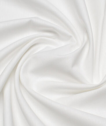Cadini Italy  Cotton Linen Solids Shirting Fabric (White)