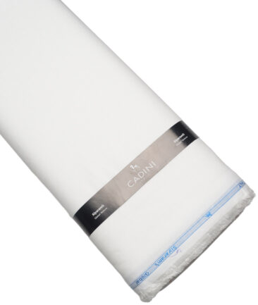 Cadini Italy  Cotton Linen Solids Shirting Fabric (White)
