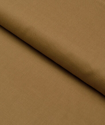 Cavallo by Linen Club  Cotton Linen Solids Shirting Fabric (Coffee Brown)
