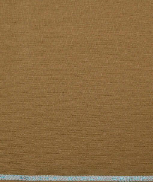 Cavallo by Linen Club  Cotton Linen Solids Shirting Fabric (Coffee Brown)