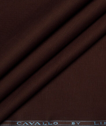 Cavallo by Linen Club  Cotton Linen Solids Shirting Fabric (Dark Chocolate Brown)