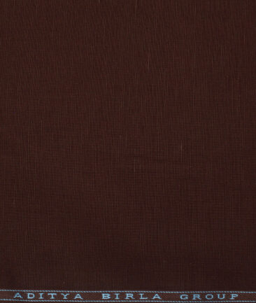 Cavallo by Linen Club  Cotton Linen Solids Shirting Fabric (Dark Chocolate Brown)