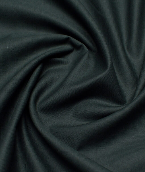 Cavallo by Linen Club  Cotton Linen Solids Shirting Fabric (Dark Green)
