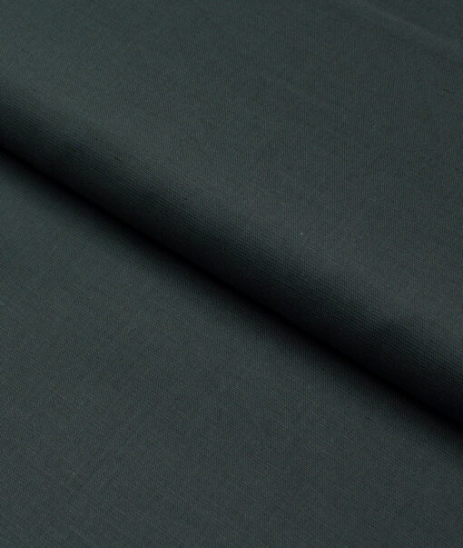 Cavallo by Linen Club  Cotton Linen Solids Shirting Fabric (Dark Green)