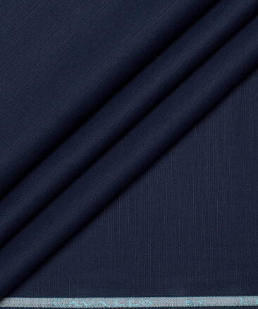 Cavallo by Linen Club  Cotton Linen Solids Shirting Fabric (Dark Navy Blue)
