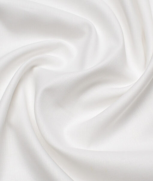 Cavallo by Linen Club  Cotton Linen Solids Shirting Fabric (White)