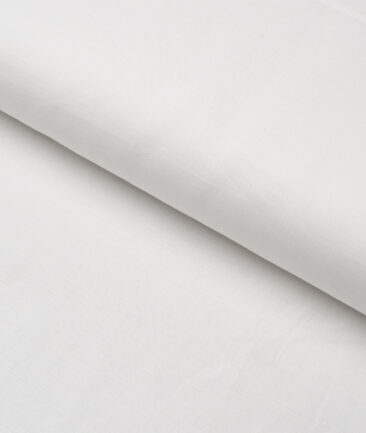 Cavallo by Linen Club  Cotton Linen Solids Shirting Fabric (White)